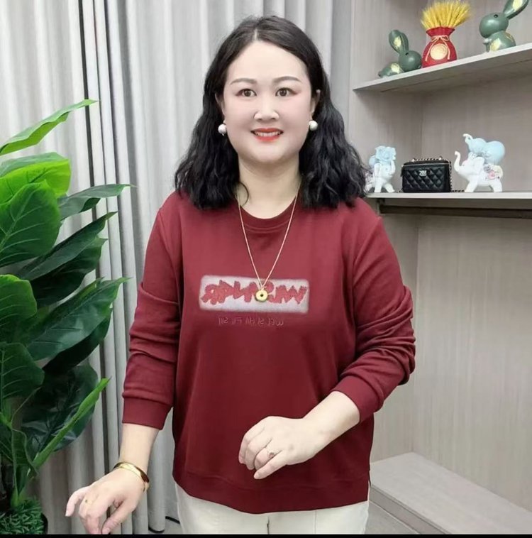 一件代发直播爆款2025秋季新款时尚圆领字母印花长袖卫衣女装上衣|undefined