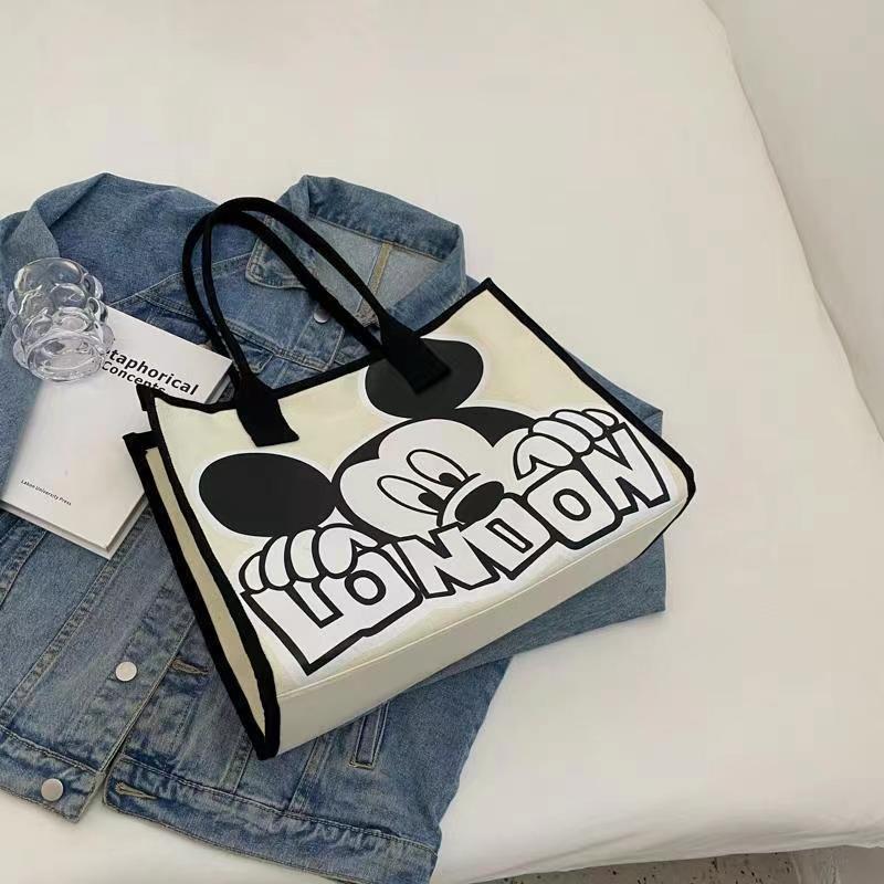 Cotton Bags for Women - Large Capacity 2024 New Cartoon Mama Handbag - Versatile Tote and Shoulder Bag for Students and Commute