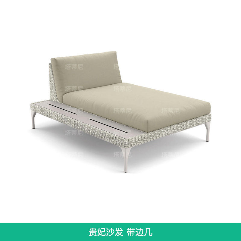 Conjunto de sofás para exteriores, muebles de esquina para patio o balcón, sofá de ratán para terraza de villa o solárium.