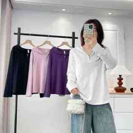 D62大码女装春装新款胖mm显瘦套头连帽半拉链精梳棉长袖卫衣8822