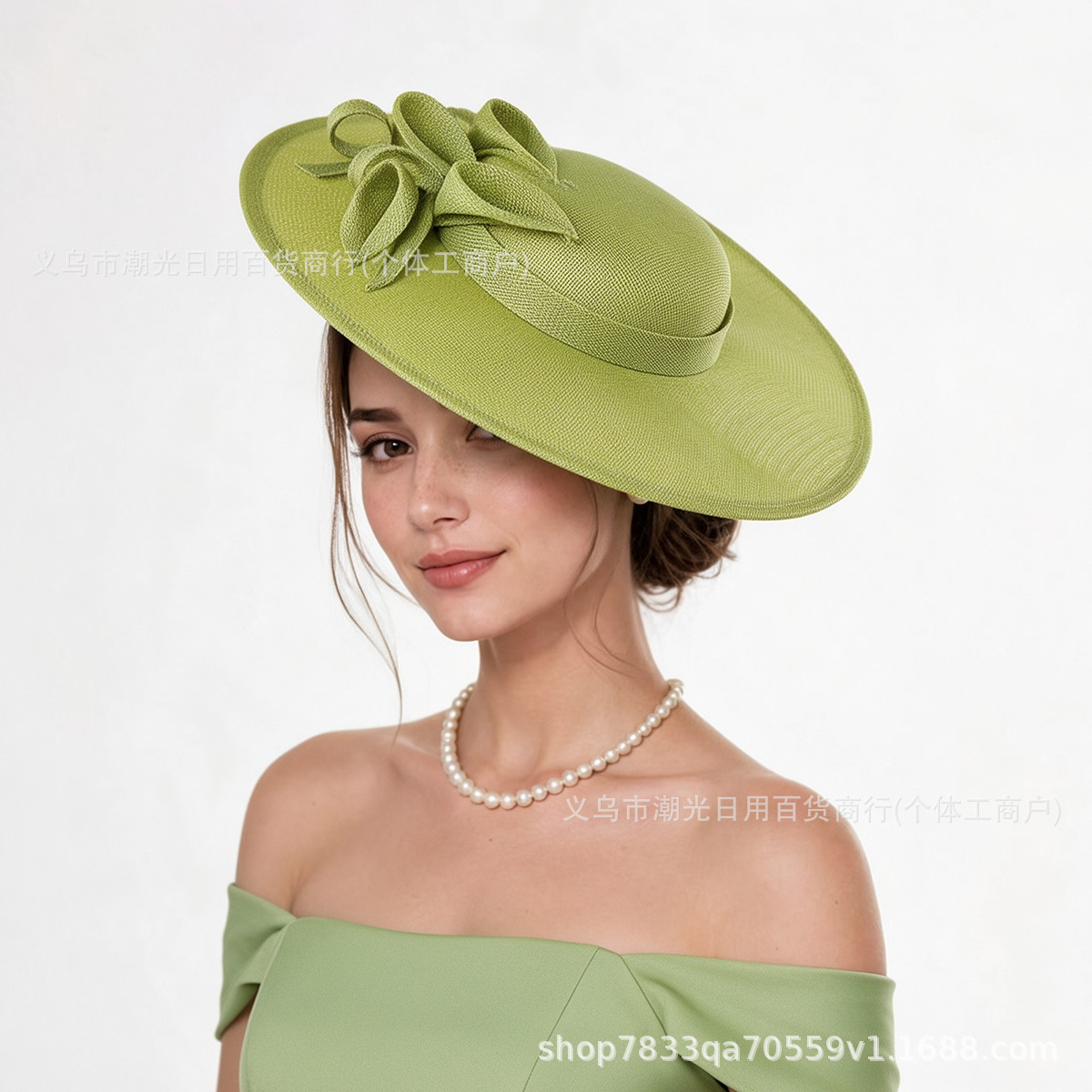 European and American New Style Retro Wide-Brimmed Faux Linen Hat for Ladies' Tea Parties and Extravagant Large Hats for Parties
