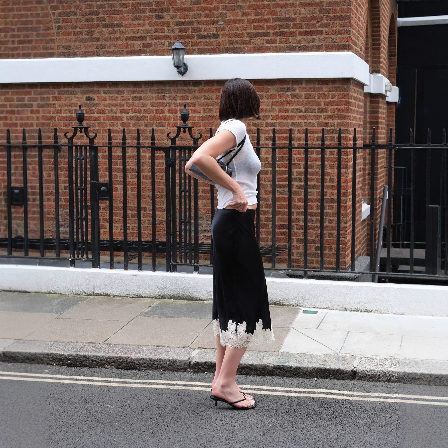 2005 Cross-Border Spring New Lace Splicing Silk Skirt Vacation Seaside Skirt for Women in Stock