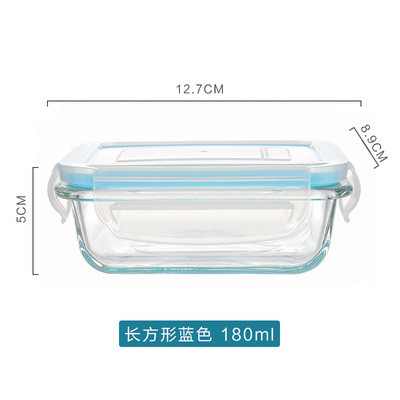 Fiambrera de vidrio, lonchera de gran capacidad, lonchera para trabajadores de oficina, horno de microondas, juego con tapa, frigorífico, cuenco de arroz fresco sellado