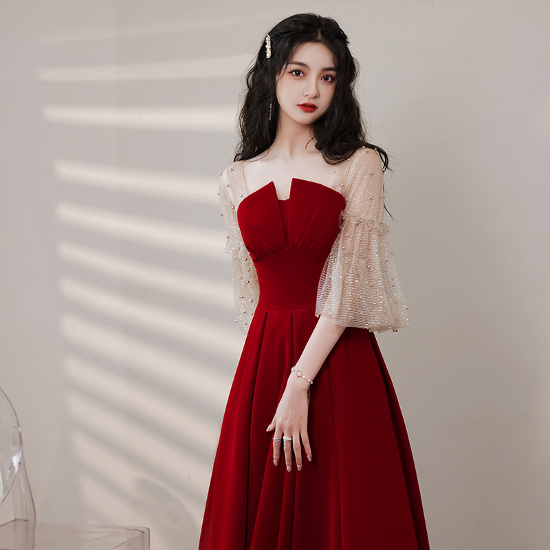 French-Style Toast Dress for the Bride, 2026 New Engagement and Homecoming Dress, Can Be Worn Casually, Petite Dress