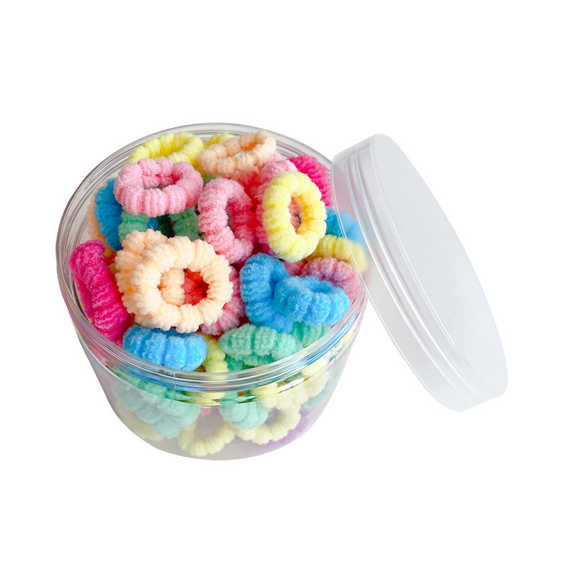 Color de alta elasticidad pequeña toalla anillo de niños no lastimar cabello cuerdas de correa de cabello inns de alto valor al por mayor anillo de cabello