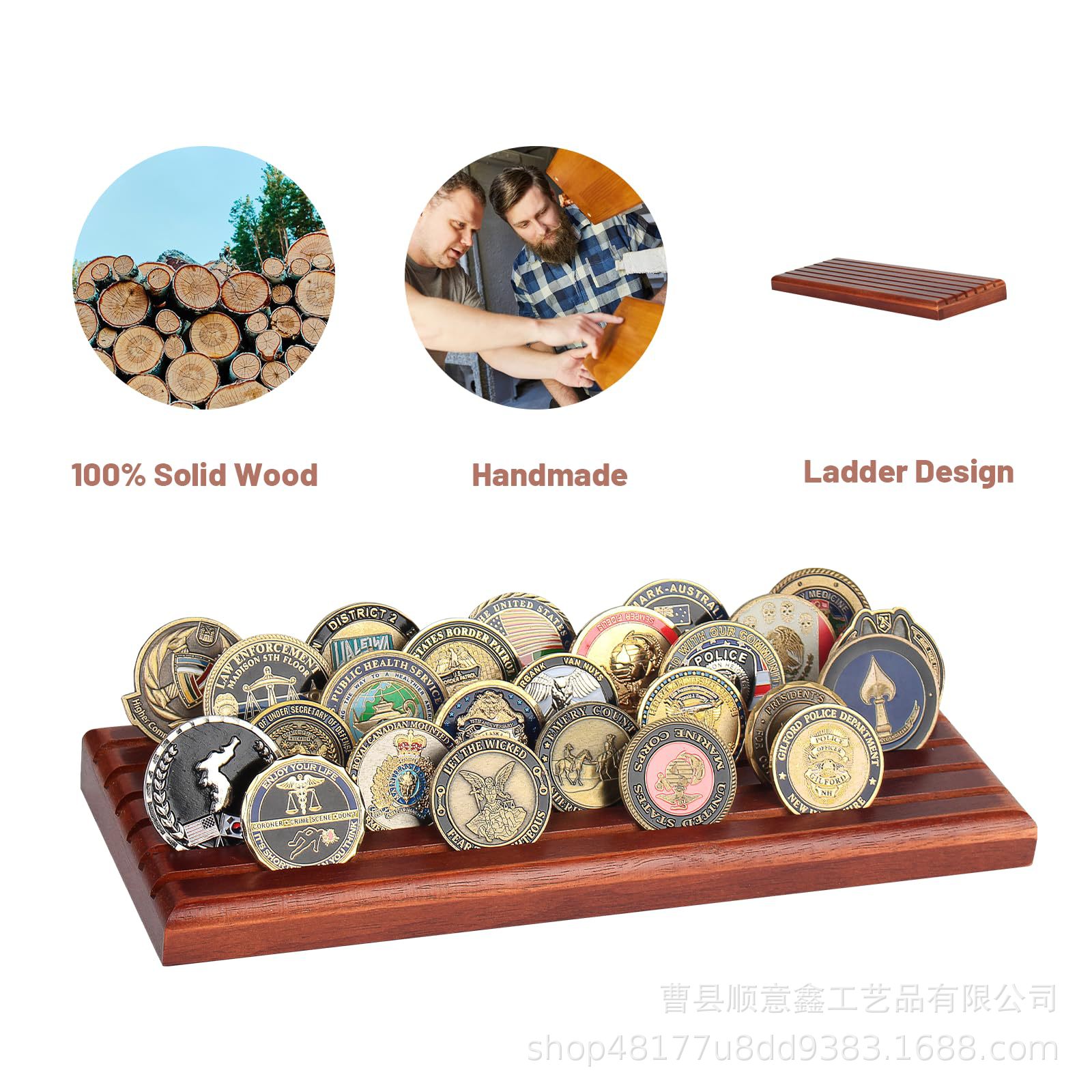 现货木质多层纪念币置物架桌面硬币金币货币展示架奖牌勋章支架