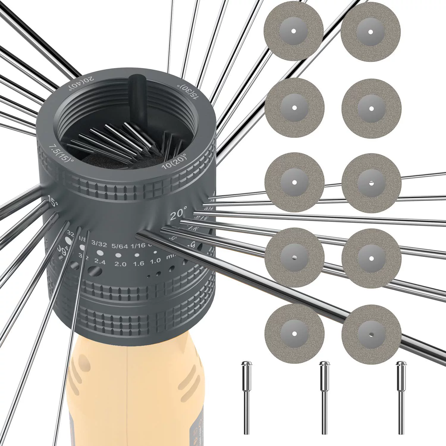 Вольфрамовый электрод шлифовальная головка, инструмент для сварки TIG с прорезной канавкой, с 6 размерами 8 углов