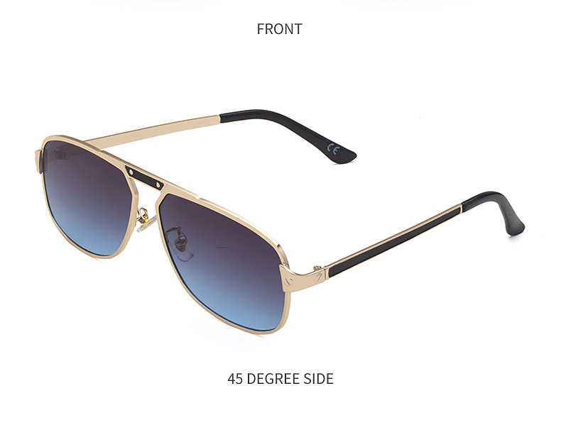 Fashion Single Beam Geometric Anti-uv Metal Sunglasses Wholesale display picture 6