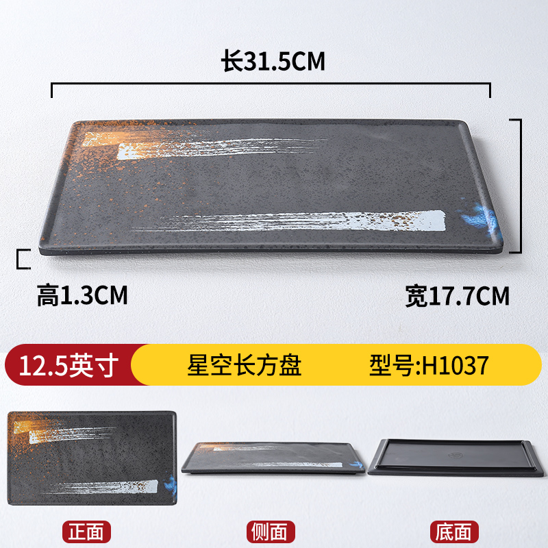 12.5inch 별이 빛나는 하늘 직사각형 접시 H1037