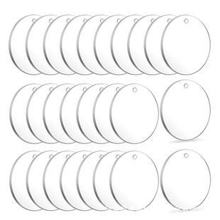 Acrylic keychain transparent disc for DIY plexiglass disc with hole blank round laser cutting