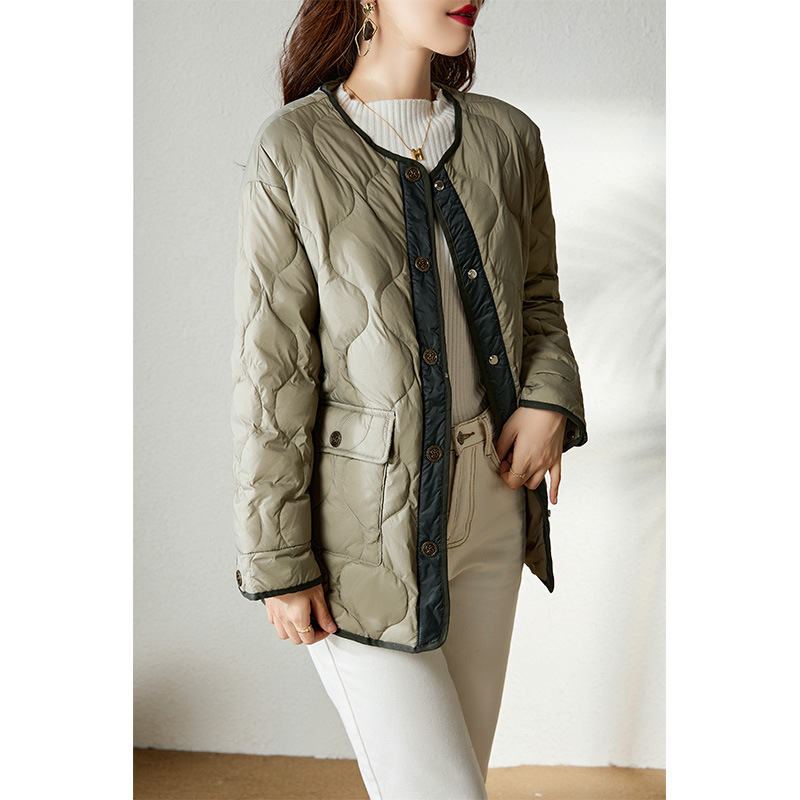 Japanese velvet light and thin black short elite down jacket with…