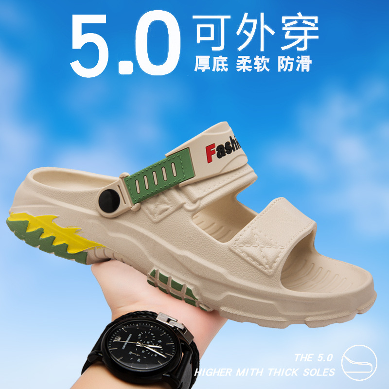 Combinación 2025 diseñador transfronterizo zapatos de dos agujeros al aire libre para hombres zapatos de playa de moda de verano zapatillas de hombre