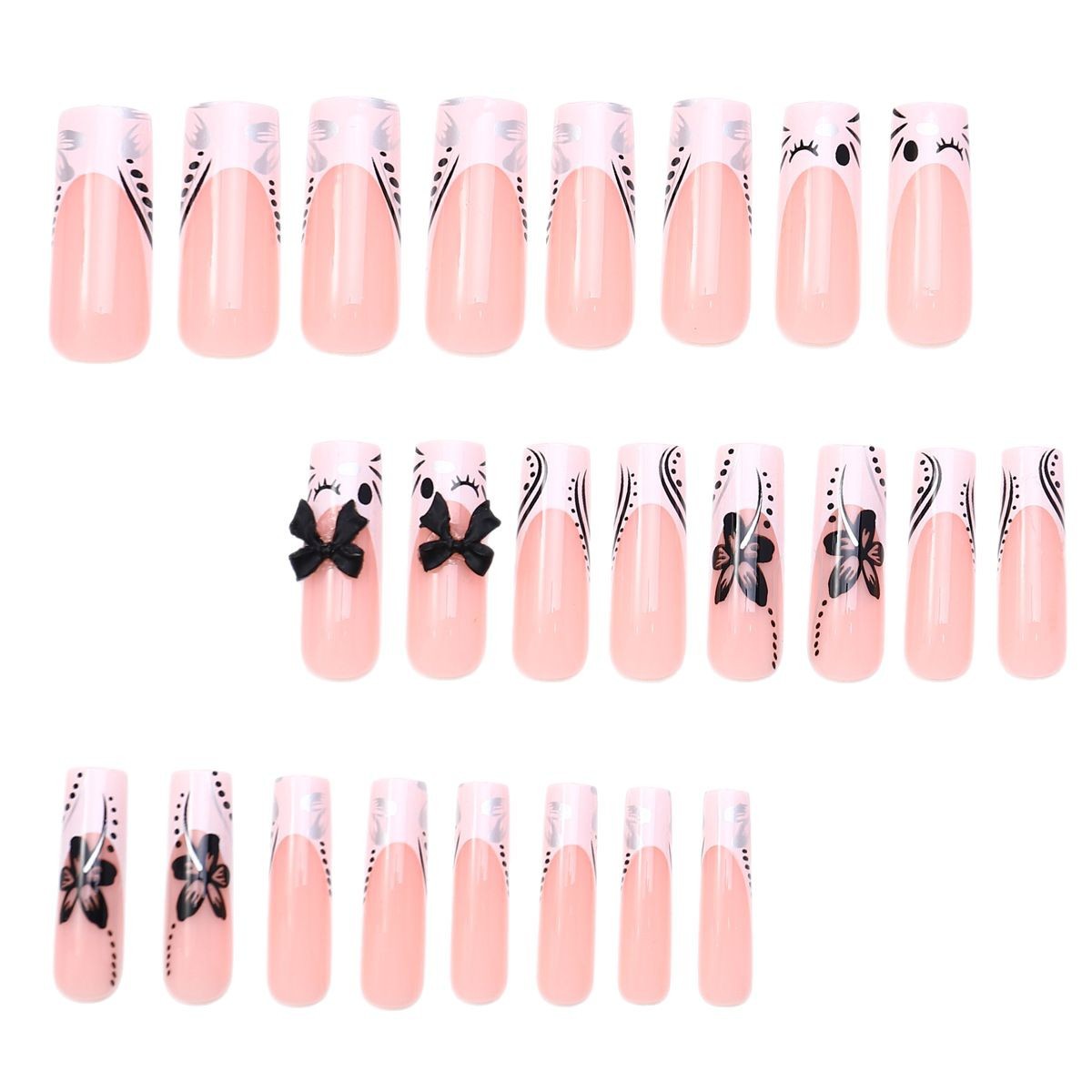 Uña de manicura para usar un pastel de uñas de comercio exterior transfronterizo estilo francés largo tubo de agua para usar uñas de uñas arco para usar uñas al por mayor