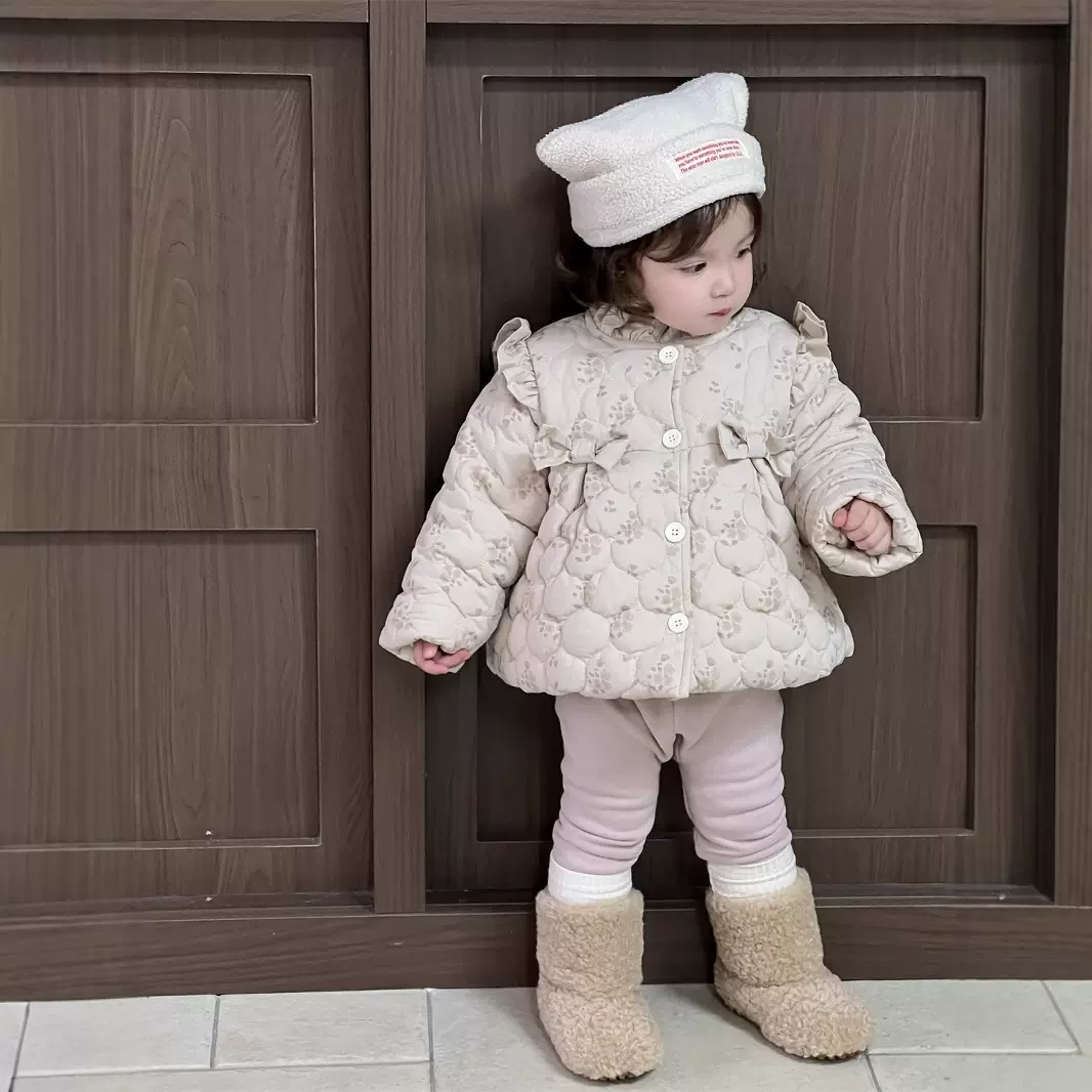 女童碎花棉衣外套儿童冬季棉服加厚韩版童装宝宝冬装棉袄保暖衣服