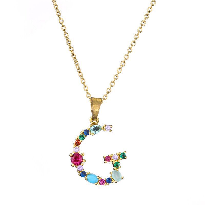 Ig Style Shiny Letter Alloy Plating Inlay Rhinestones Women's Pendant Necklace display picture 11