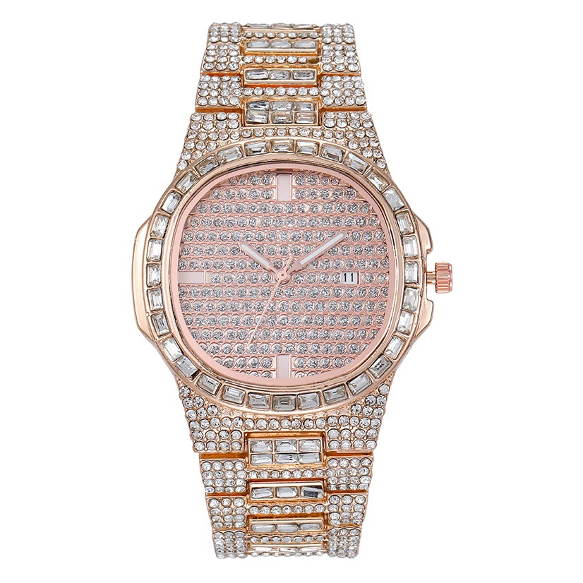 Comercio exterior caliente transfronterizo Venta caliente cuadrado diamante calendario reloj de mujer fabricante de mujeres en stock al por mayor