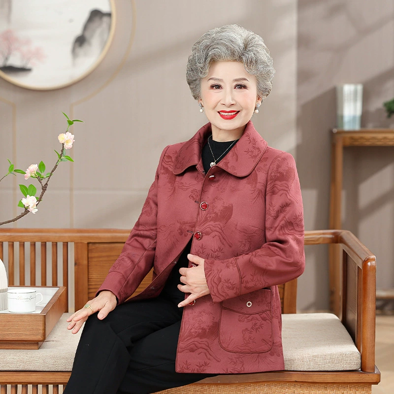 Осенняя куртка с длинным рукавом для мамы, 60 лет