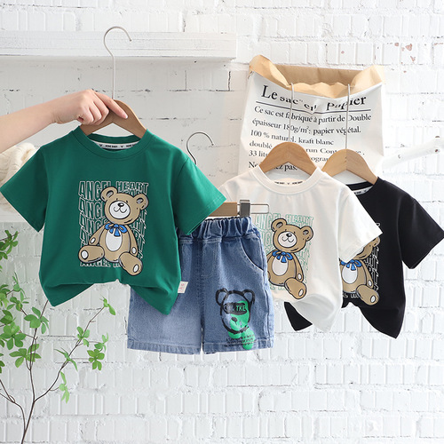  new summer suits for boys and girls, summer clothes for small and medium-sized children's clothes, trendy and stylish sports children's two-piece sets