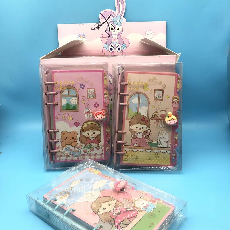 A5 rubber sleeve loose-leaf hand account book cute girl heart hand account book coil spiral diary notebook A5 rubber sleeve loose-leaf hand account book cute girl heart hand account book coil spiral diary notebook