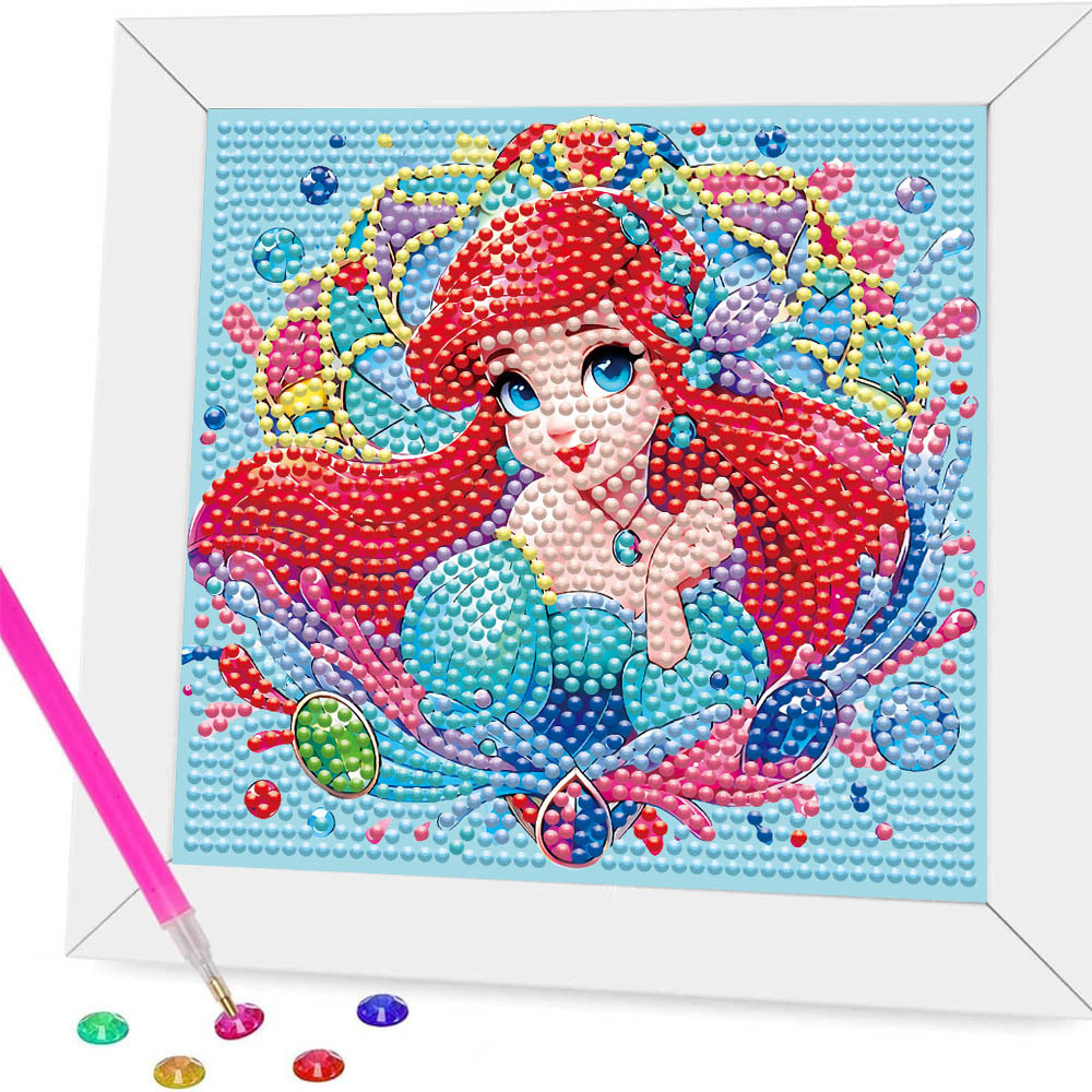 Nueva pintura de diamantes para niños, pegatinas de diamantes de princesa, pintura de diamantes con puntos bonitos, pintura de diamantes educativa hecha a mano para jardín de infantes