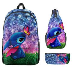 Student Backpack Steyzai Dual-Shoulder Laptop Bag Crossbody Bag Pen Pouch Printed Oxford Cloth Waterproof Portable Durable