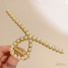 Golden hairgrip, metal advanced shark, hair accessory, crab pin, high-quality style