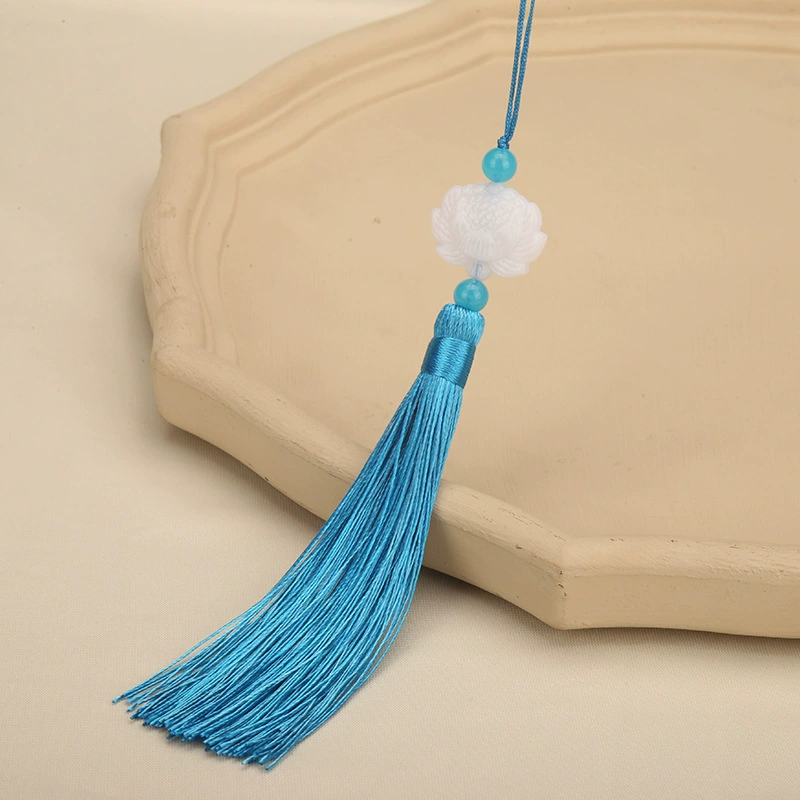 Double-sided pendant white jade with tassels, decorations, accessory, accessories