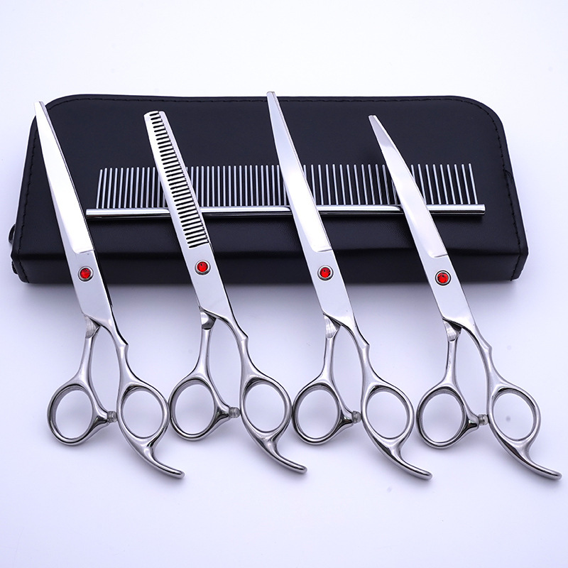 Acero inoxidable directo de fábrica Tijeras para mascotas de 7 pulgadas Tijeras de belleza para perros Tijeras de pelo de peluche