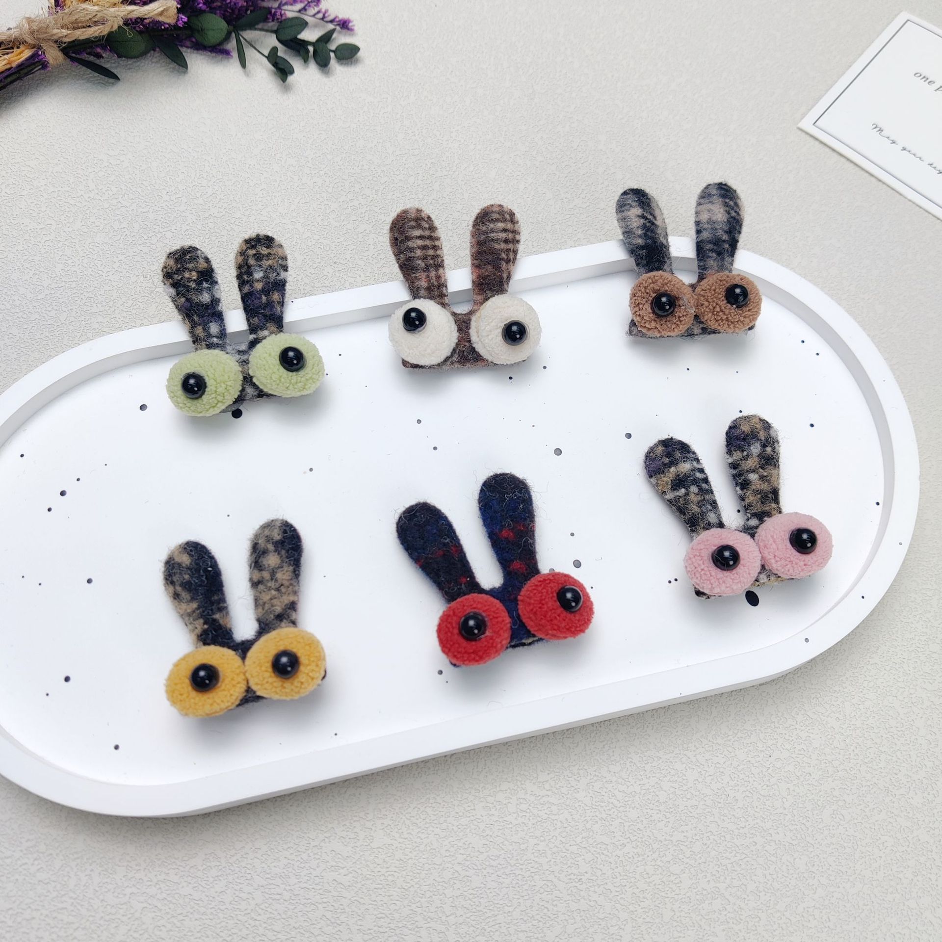 韩版卡通布贴奶咖色纽扣兔头服装配件鞋袜帽子配饰发夹头饰辅料