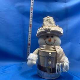 圣诞节长腿公仔玩偶圣诞桌面装饰品香槟金老人雪人娃娃橱窗摆件