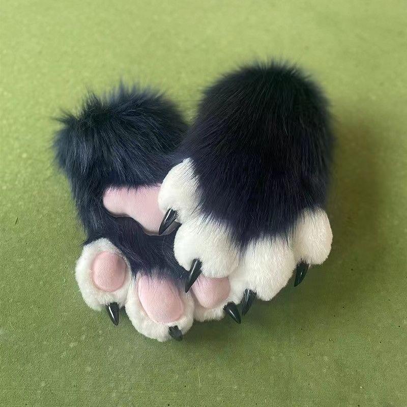 超萌福瑞成品兽装手彩色兽爪手套猫娘指甲吱吱小猫爪手套-阿里巴巴