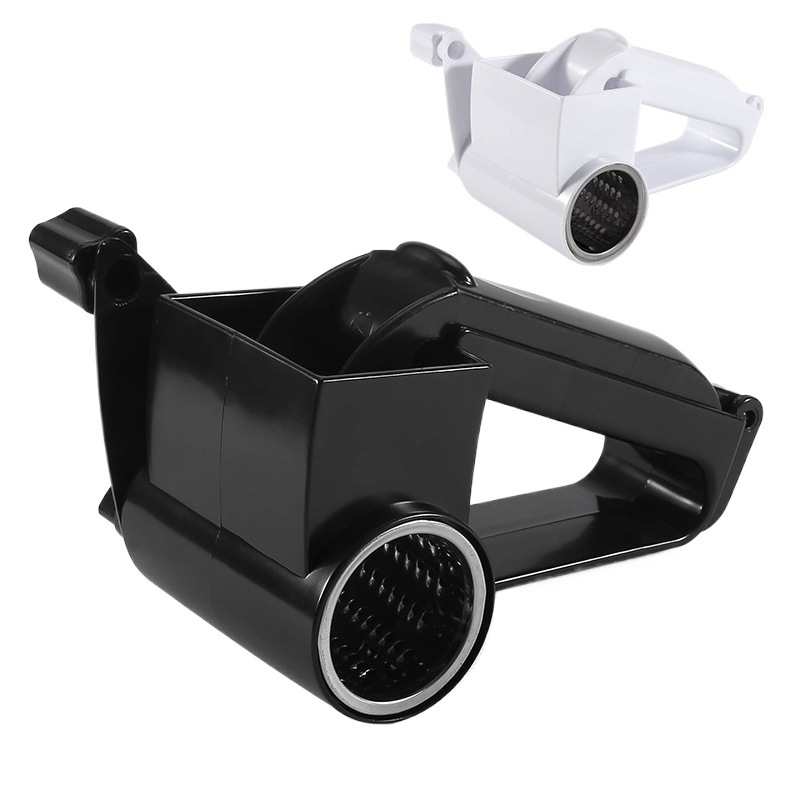 Rallador de queso giratorio de arranque manual en caja de color tres en uno rallador de queso multiuso transfronterizo