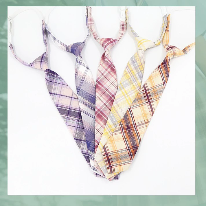 Заготовка на петлях Lazy Tie JKDK, школьная форма в клетку колледжного стиля, регулируемая 7×33 см