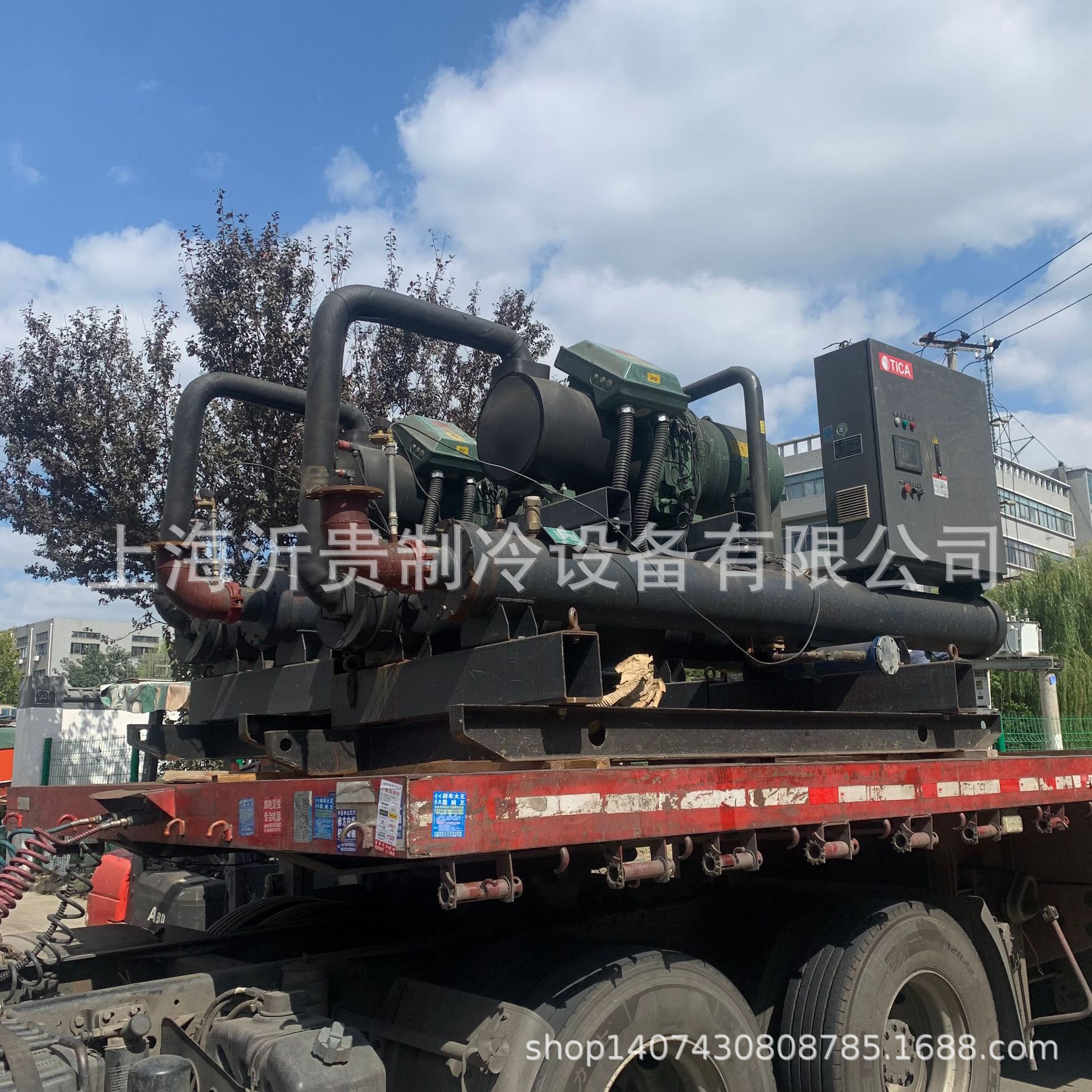 上海沂贵回收 租赁二手中央空调冷冻机543kw天加螺杆式冷水机