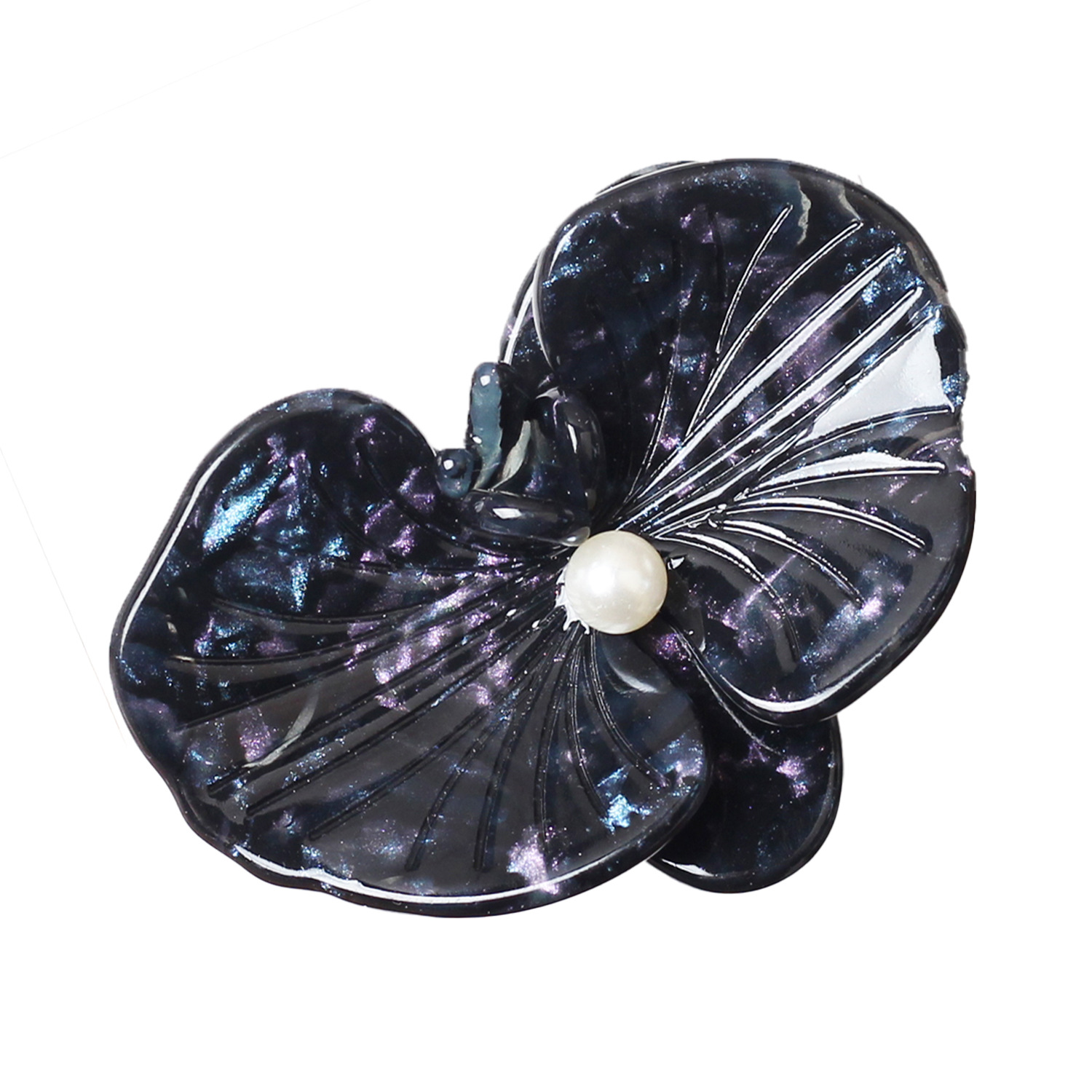 Pinza para el cabello de perlas de flor de phalaenopsis retro francesa súper hada pinza lateral de flequillo de ácido acético de temperamento de nicho