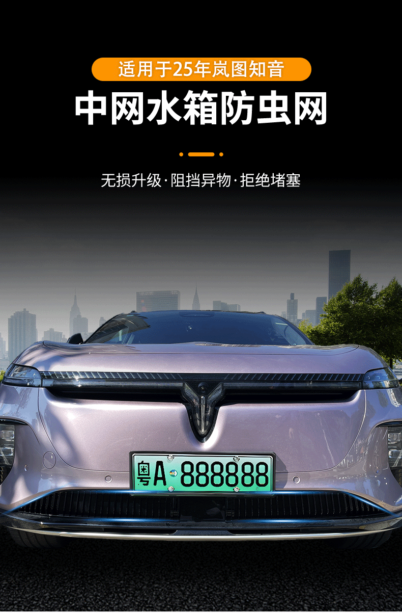 Suitable for Lantu bosom friend car insect net front face net special modified decorative strip auto parts accessories