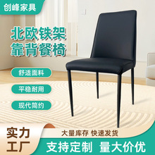 北欧铁架餐椅现代简约时尚创意家用餐厅酒店桌椅靠背轻奢整装椅子