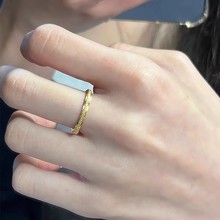 可水洗不掉色！轻奢高级感磨砂钛钢戒指女小众2024年新款食指戒