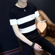 短袖恤大叔男士黑色悠闲衣服便宜半袖搭配阳光帅气青少年十元衫