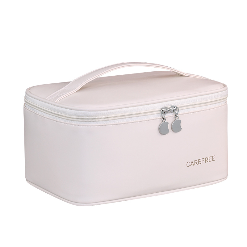 Bolsa de maquillaje de lujo ligera de gran capacidad con partición de alto valor cosmético pu bolsa de maquillaje de viaje bolsa de maquillaje portátil image 6