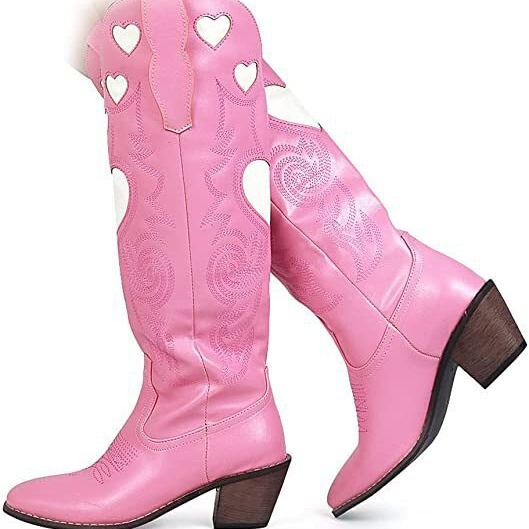 Amazon Cross-border Foreign Trade New European and American Retro Fashion Embroidered Sleeve Thick Heel plus size Women's Boots Embroidered Western Boots