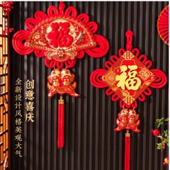 中国の結び目ペンダントリビングルーム大型テレビ壁新年祝福新築祝い玄関春祭り吊り下げ中国結び目卸売