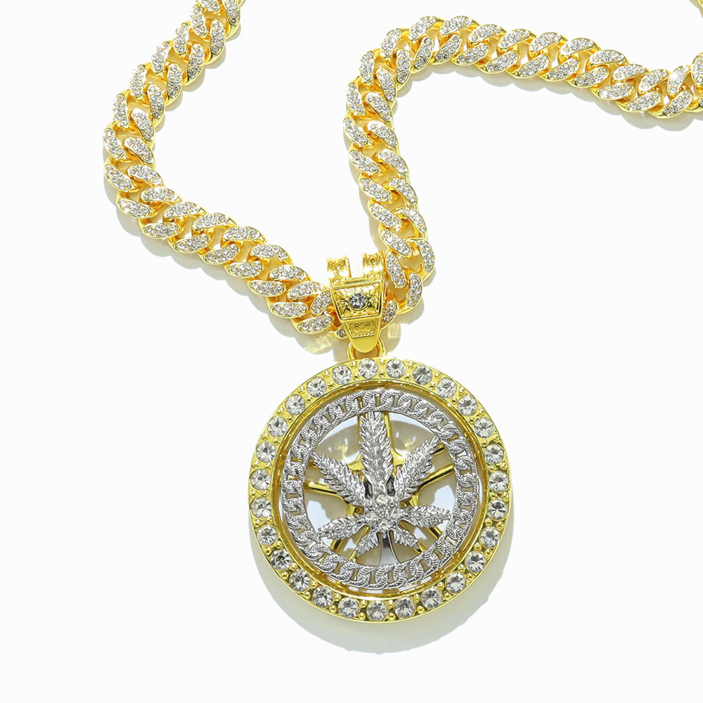 Hip-hop completo rotativo disco colgante colgante de hoja de arce personalidad hipster girar colgante de hoja de arce Europa y América transfronteriza