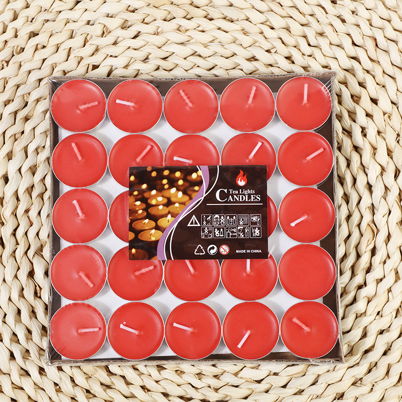 Té libre de humo de cera 2 horas 50 piezas aislamiento térmico calefacción té pequeña vela Hotel propuesta KTV placa redonda calefacción
