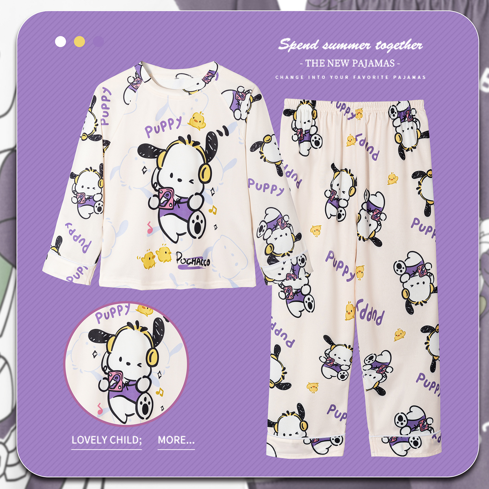 Primavera y otoño pijamas infantiles de mangas largas para niños y niñas, niños delgados de dibujos animados para niños y niñas, set de ropa de hogar para estudiantes de primaria