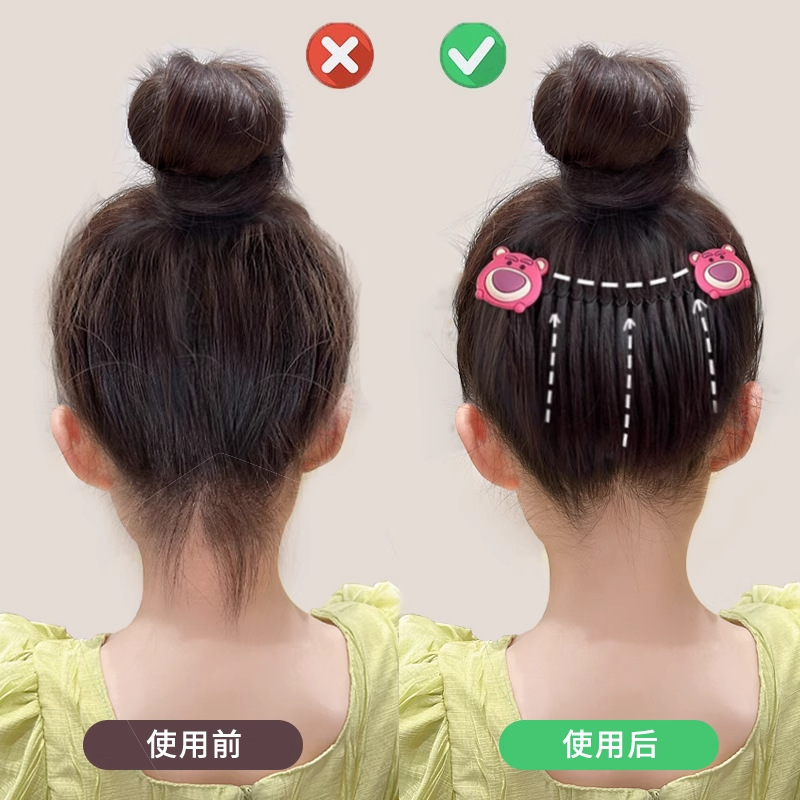 儿童碎发整理专用拉拉发梳插梳发夹小女孩刘海梳梳子发卡顶夹头饰|undefined