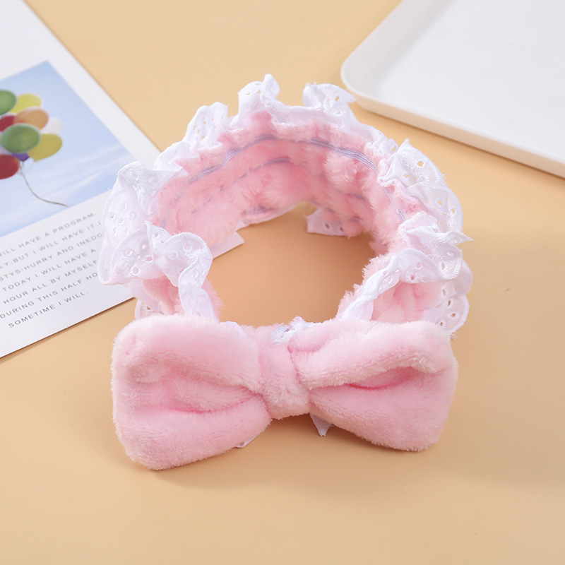 Japonés ins conejo encaje arco banda de pelo Internet celebridad lavado de cara tocado Casa de la muchacha de ala ancha diadema