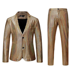 2025 Men's 3D Digital Printing Suit Cos Party Stage Nightclub Shining Cool Performance Suit suit