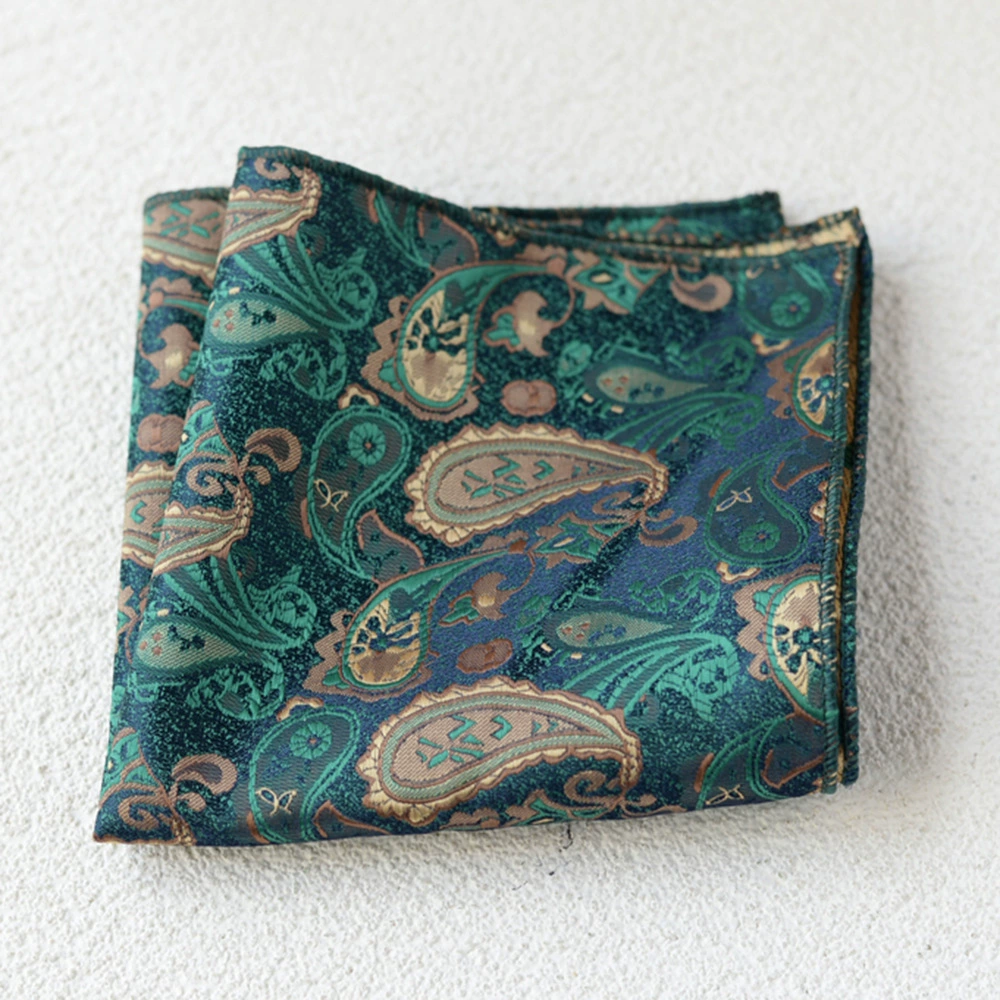 Vintage Hong Kong style floral pocket square for men’s business suit, Korean version formal accessory, chest scarf, small square scarf