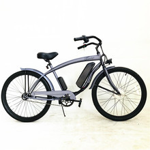 复古网红个性免邮 带电自行车v刹 锂电池 26寸高碳钢助力哈雷车